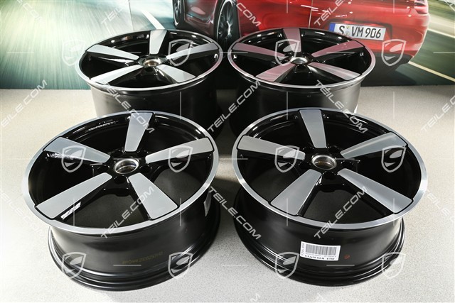 20"+21" Komplet felg Carrera Classic, felgi 8,5J x 20 ET50 + 11,5J x 21 ET79, czarny wysoki połysk