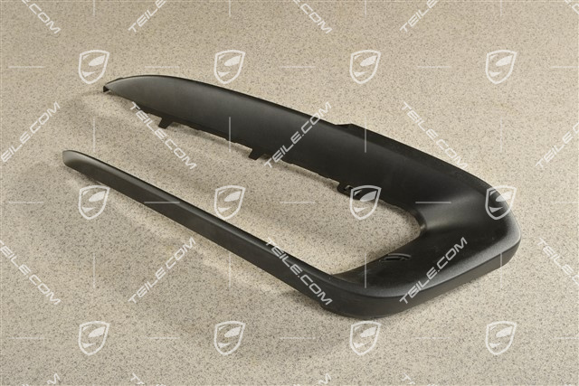 Cover trim for front bumper retaining frame, Matt black, R