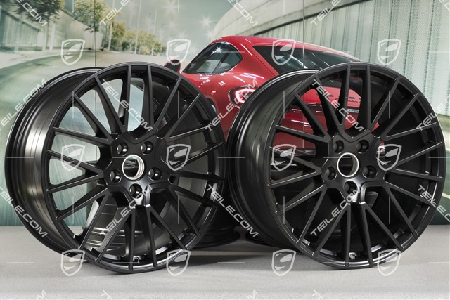 21" Felgensatz Cayenne RS Spyder, 11J x 21 ET49 + 9,5J x 21 ET46, für den Cayenne Coupé, schwarz seidenmatt