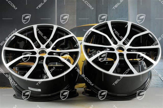 21" Felgensatz Cayenne Exclusive Design, 11J x 21 ET58 + 9,5J x 21 ET46, schwarz hochglanz