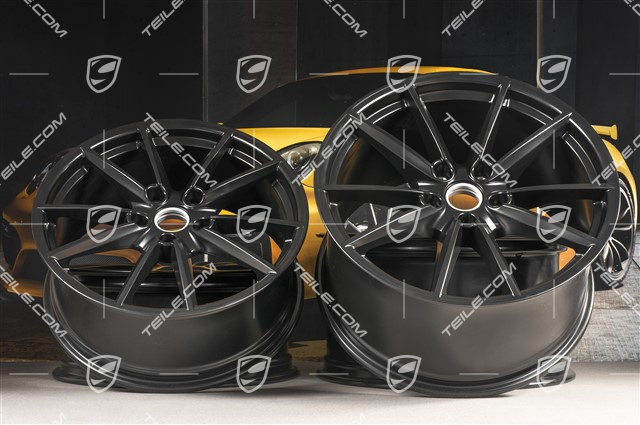 20+21" Felgensatz Carrera S, Felgen: vorne 8,5J x 20 ET53 + hinten 11,5J x 21 ET67, schwarz seidenmatt