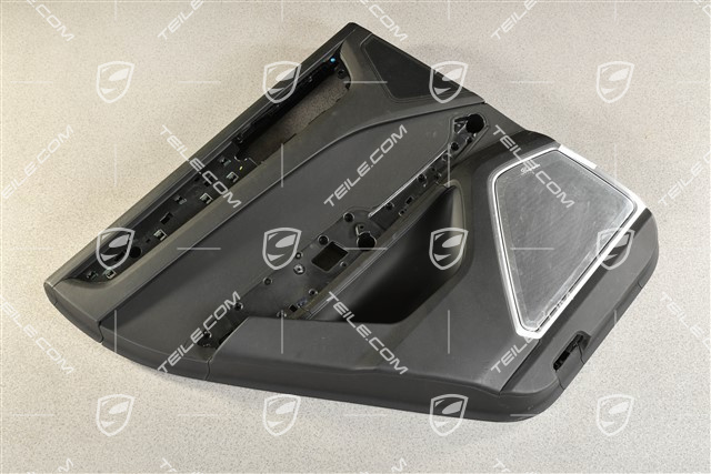 Türverkleidung, hinten, Ohne Sonnenschutzrollo, Burmester, Leder, Schwarz, L