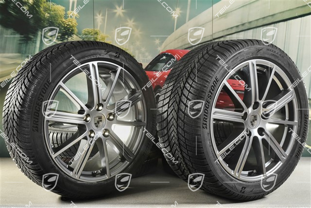 20-inch Panamera Turbo Winter wheel set, wheel rims 9,5J x 20 ET71 + 10,5J x 20 ET71 + NEW Bridgestone winter tyres 275/40 R20 + 315/35 R20, Adamantium