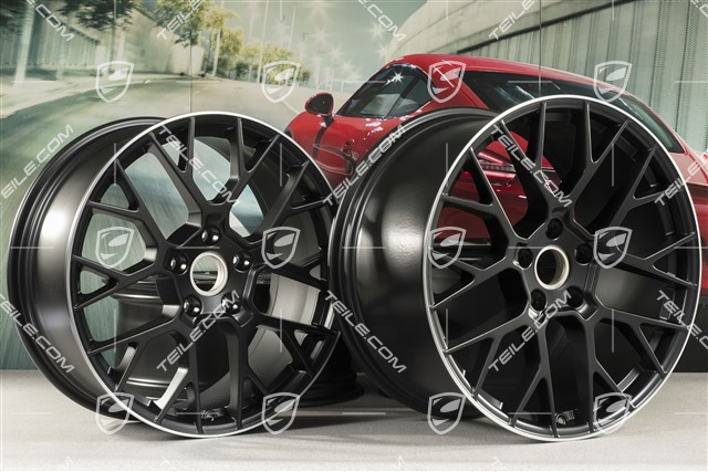 20+21" Felgensatz RS Spyder, Felgen: vorne 8,5J x 20 ET53 + hinten 11,5J x 21 ET67, schwarz seidenmatt