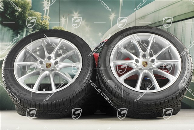 20" Cayenne COUPE Design Winterräder Satz, Felgen 9J x 20 ET50 + 10,5J x 20 ET55 + NEUE Pirelli Winterreifen 275/45 R20 + 305/40 R20, mit RDK-Sensoren