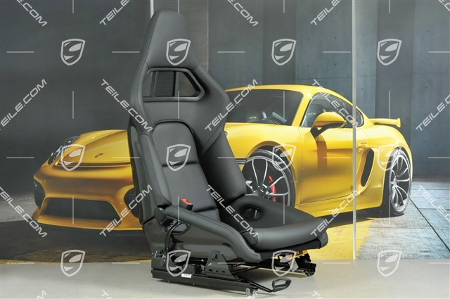 Bucket seat, collapsible, leather Black, L