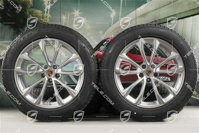 19" "Macan Design" Winterräder Satz, Felgen 8,5J x 19 ET21 + 9J x 19 ET21 + NEUE Pirelli Winterreifen 235/55 R19 + 255/50 R19, mit RDK-Sensoren