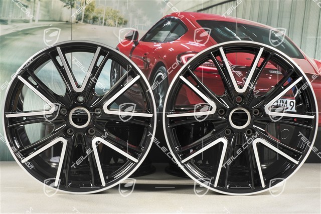 20-inch wheel rim set Exclusive Design, 10,5J x 20 ET71 + 9,5J x 20 ET71, for winter use, black high gloss