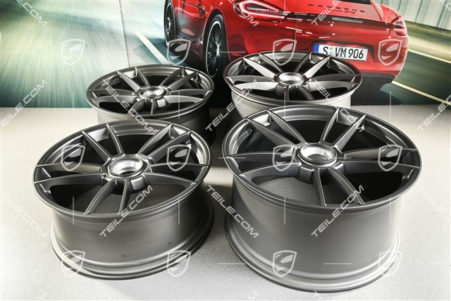 20+21" Felgensatz Turbo S, Felgen: vorne 8,5J x 20 ET40 + hinten 11J x 21 ET66, Platinum Seidenmatt