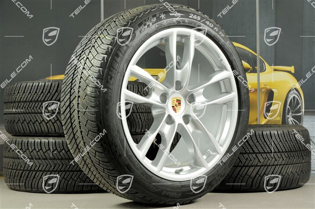 19" winter wheel set Boxster S, rims 8J x 19 ET57 + 9,5J x 19 ET45 + NEW tyres Michelin Pilot Alpin 4 235/40 R19 + 265/40 R19, without TPMS.