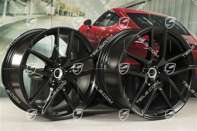 20" Felgensatz Macan S, 9J x 20 ET26 + 10J x 20 ET19, in schwarz seidenmatt