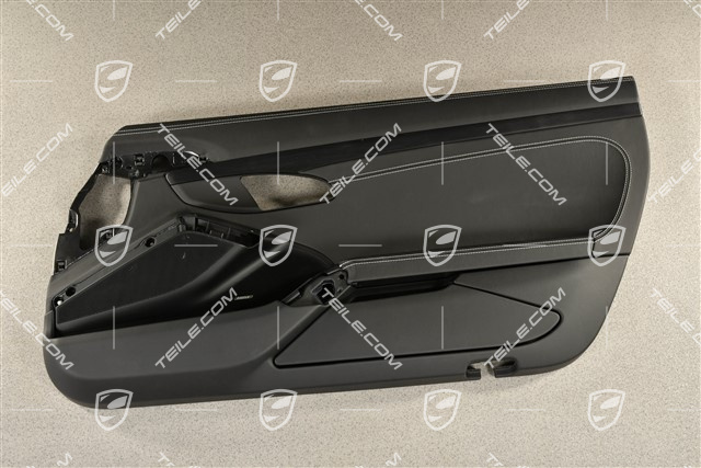 Türverkleidung, Leder Schwarz / Schwarz Alu gebürstet zierleiste, Bose, R