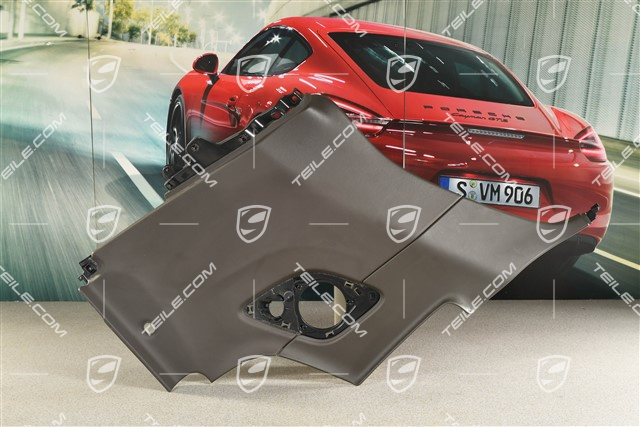 Targa, Seitenwandverkleidung, hinten, Leder, Achatgrau, L
