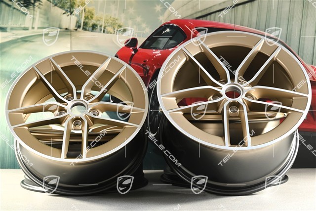 20"+21" Carrera Exclusive Design wheel rim set, rims 8.5J x 20 ET50 + 11.5J x 21 ET79, Neodyme