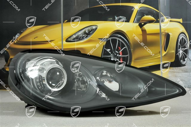 Xenon headlight set, bi-xenon, Turbo, black, L+R