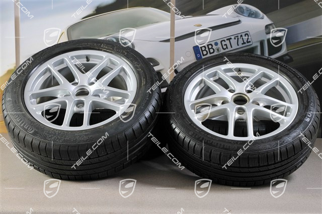 17-inch Cayman winter wheel set, front wheels 6,5J x 17 ET55 + rear 8J x 17 ET40 + NEW winter tyres 205/55 R17 + 235/50 R17, without TPM