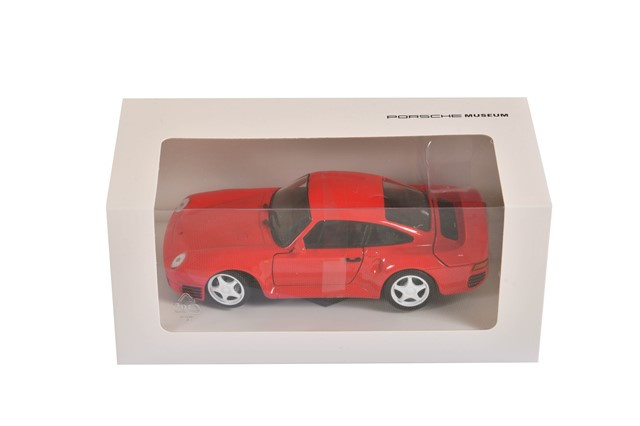 Porsche 959 1986, indischrot, Welly, Maßstab 1:24