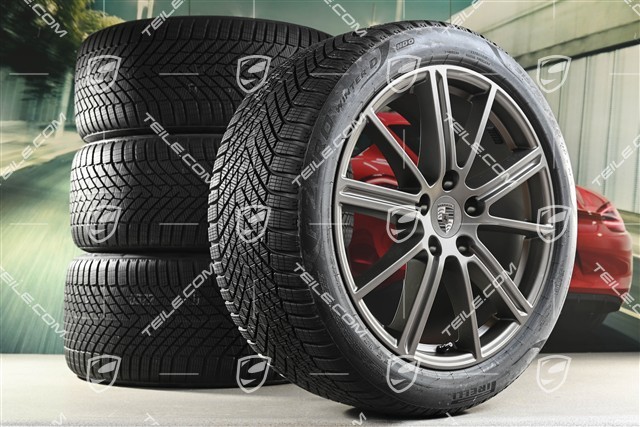 20" Panamera Turbo Koła zimowe, komplet, felgi 9,5J x 20 ET71 + 10,5J x 20 ET71 + NOWE opony zimowe Pirelli 275/40 R20 + 315/35 R20, Turbonit