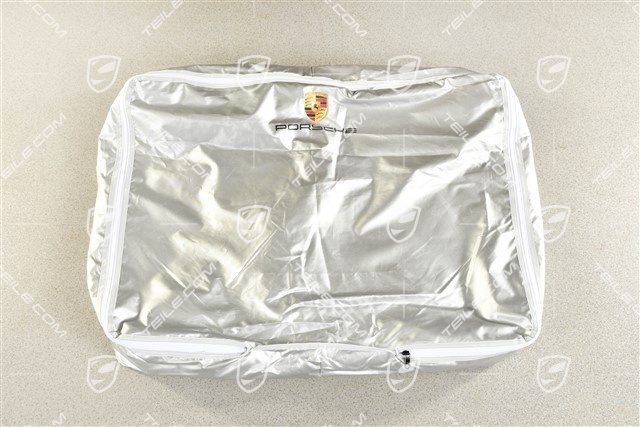 GT3 Facelift, Abdeckhülle,Schutzhülle für Draußen, farbig Porsche Wappen und Schwarzes Schriftzug