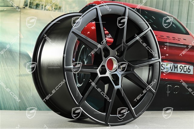 20+21-inch Carrera S wheel rim set, 8,5J x20 ET50 + 11,5J x 21 ET79, black satin matt