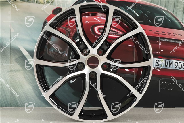21" Komplet felg Cayenne Exclusive Design, 11J x 21 ET49 + 9,5J x 21 ET46, do Cayenne Coupé, czarny wysoki połysk