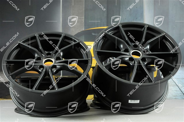 20" Carrera S IV, komplet felg 8,5 J x 20 ET49 + 11,5 J x 20 ET76, czarne półmat satyna
