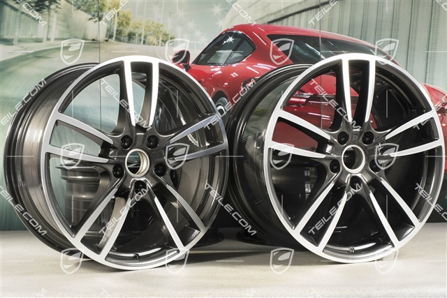 20" Cayenne Sport Felgensatz, 10,5J x 20 ET55 + 9J x 20 ET50, Titan
