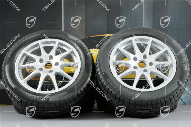 18" Panamera S, Winterräder Satz, 8J x 18 ET 59 + 9J x 18 ET 53 + Reifen Pirelli Sottozero II 245/50 R18 + 275/45 R18 (DOT13), RDK-Sensoren