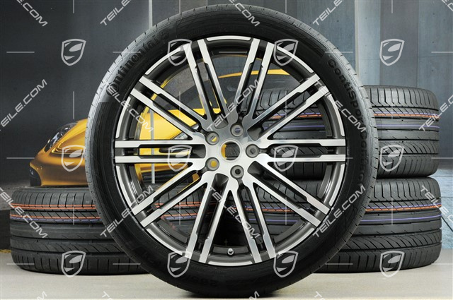 21-inch Turbo III summer wheels set, rims 9J x 21 ET26 + 10J x 21 ET19, Continental summer tyres 265/40 R 21 + 295/35 R 21, with TPMS