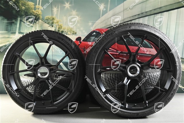 20/21-inch GT3 / GT3RS winter wheel set, central lock wheel rims 9J x 20 ET43 + 11,5J x 21 ET46 + Michelin Pilot Alpin 5 winter tyres 245/35 R20 + 305/30 R21, black high gloss