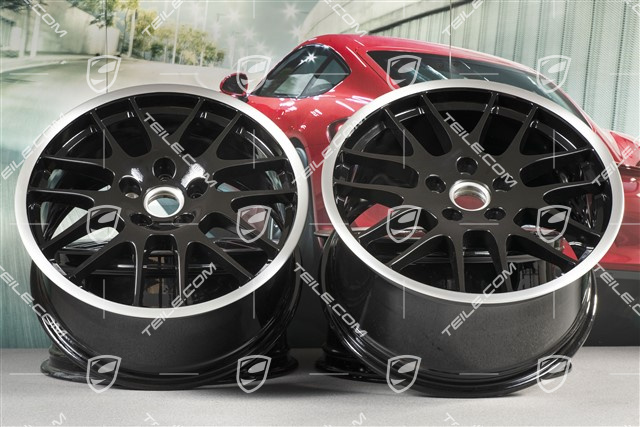 20" Felgensatz RS Spyder, 9,5J x 20 ET65 + 10,5J x 20 ET65, für Winterreifen geeignet, schwarz hochglanz + silber