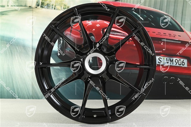 19-inch GT3 II RS 4.0 / GT2 RS wheel set, black, front 9J x 19 ET47+ rear 12J x 19 ET48