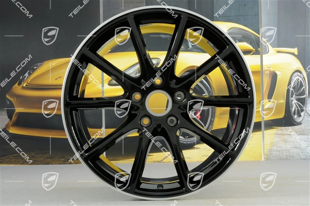 20" komplet felg Cayenne Design, 10,5J x 20 ET64 + 9J x 20 ET50, Exclusiv, czarne ramiona