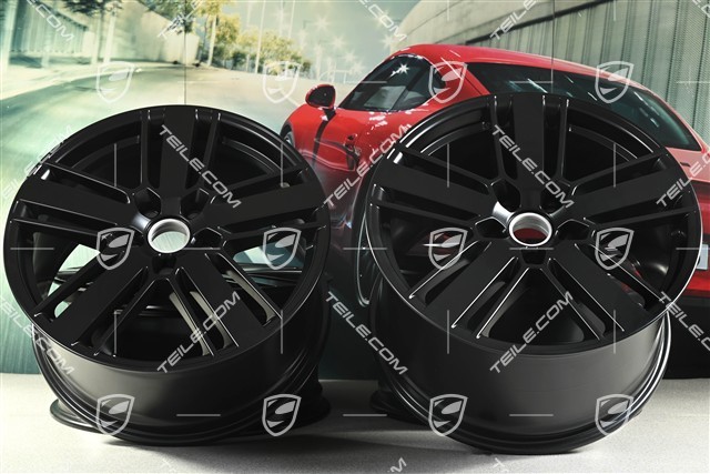 20-inch wheel rim set Panamera Design 2, 9,5J x 20 ET71 + 11,5J x 20 ET68, black satin matt