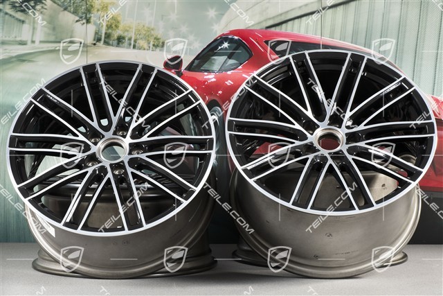 20" Felgensatz Turbo IV, 8,5J x 20 ET49 + 11,5J x 20 ET56, schwarz hochglanz