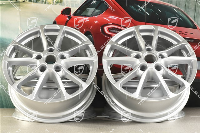 18-inch wheel rim set Cayenne facelift 2014->, 8J x 18 ET 53, Silver