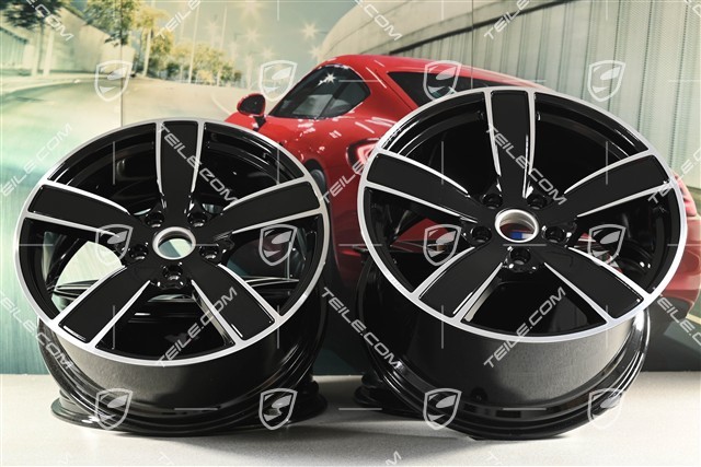 20" Komplet felg Carrera Sport, 8,5J x 20 ET49 + 11,5J x 20 ET56, czarny wysoki połysk