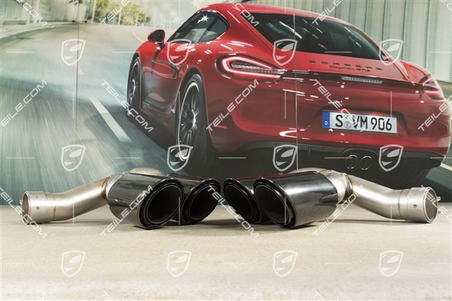 Zestaw końcówek wydechu, tłumika końcowego, Sport, czarny wysoki połysk