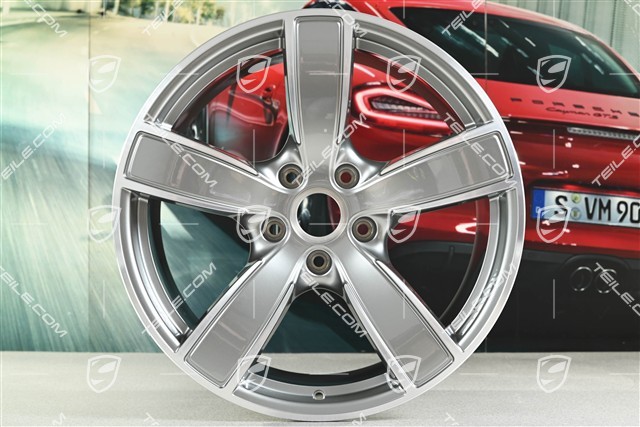20-inch wheel rim set Carrera Sport, 8,5J x 20 ET57 + 10,5J x 20 ET47, Platinum silver metallic
