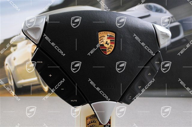 Airbag do kierownicy, skóra, multifunkcja, radio, czarny