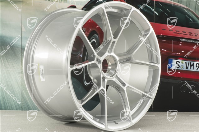 20"+21" GT3 komplet felg, 9,5J x 20 ET46 + 12J x 21 ET45, srebrny brilliant silver