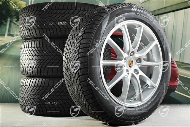 20-inch Cayenne Design winter wheel set, rims 9J x 20 ET50 + 10,5J x 20 ET64 + Pirelli winter tyres 255/55 R20 + 295/45 R20, with TPMS