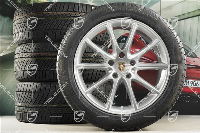 20" koła zimowe Cayenne Design, komplet, felgi 9J x 20 ET50 + 10,5J x 20 ET64 + NOWE opony zimowe Continental 275/45 R20 + 305/40 R20, z czujnikami ciśnienia