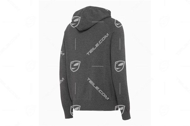 60Y 911 Knitted pullover with hood, grey, 60 Years of Porsche 911, unisex, L