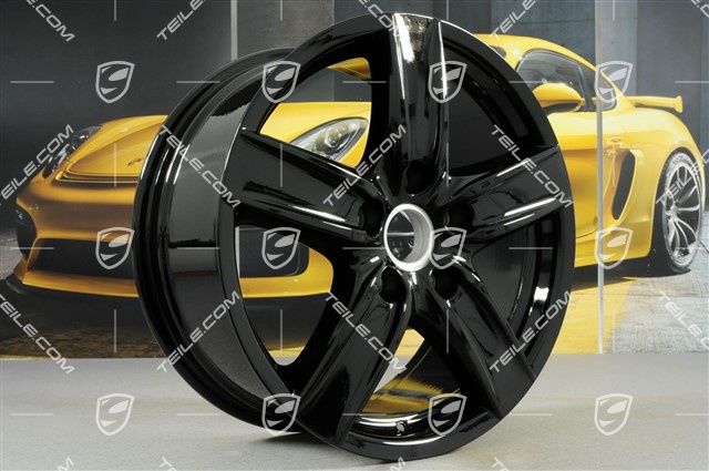 18" Komplet felg Cayenne S III, 8J x 18 ET53, czarny wysoki połysk