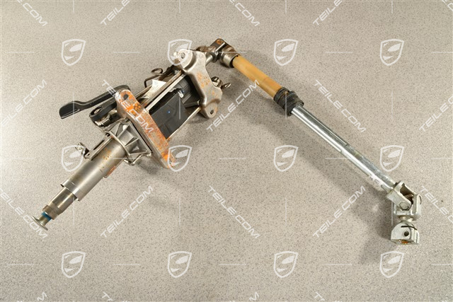 Steering column, complete with steering shaft, manual adjustable