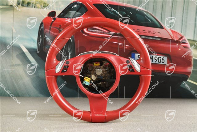 Kierownica multifunkcyjna, gładka skóra, Carrera Red / Sport Chrono Paket Plus