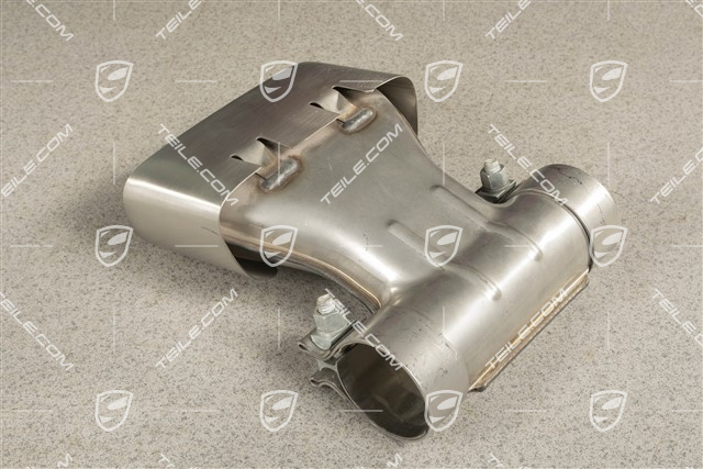 Tail pipe, oval, brushed steinless steel