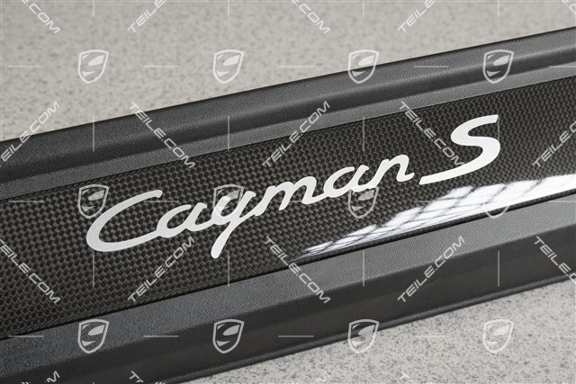 Listwy ozdobne progów wewnętrznych, bez podświetlenia, Carbon, "Cayman S", zestaw, L+R