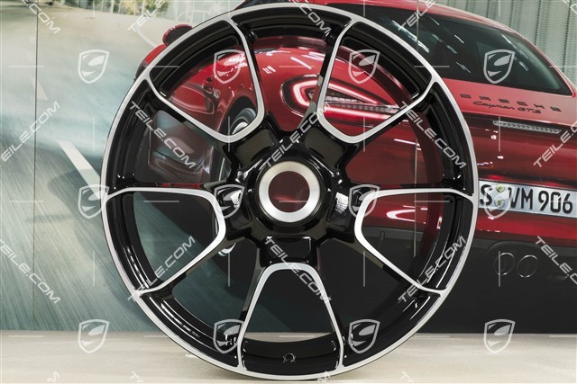20"+21" Turbo S Exclusive Design Felgensatz, 9,5J x 20 ET44 + 12J x 21 ET70, Schwarz Hochglanz